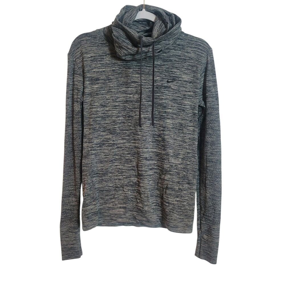 Nike Dri-Fit Infinity Funnel Neck Pullover Top Womens Small Gray Heather Running